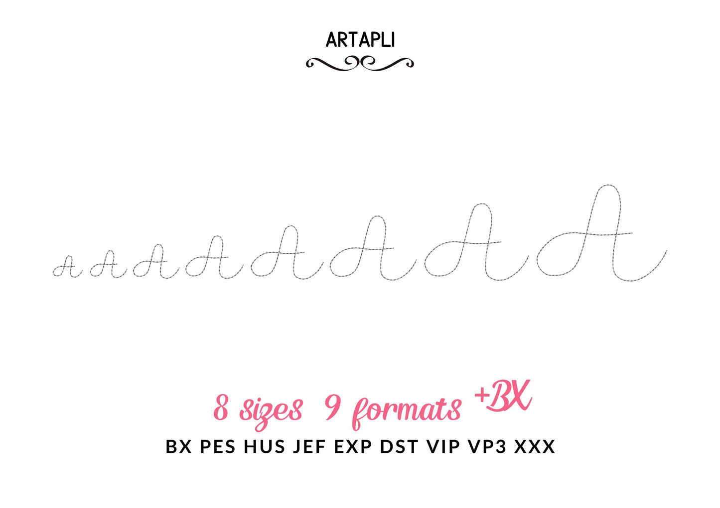 Handwritten script FONT Butter Bean Stitch Alphabet Monogram machine embroidery designs letters numbers punctuation