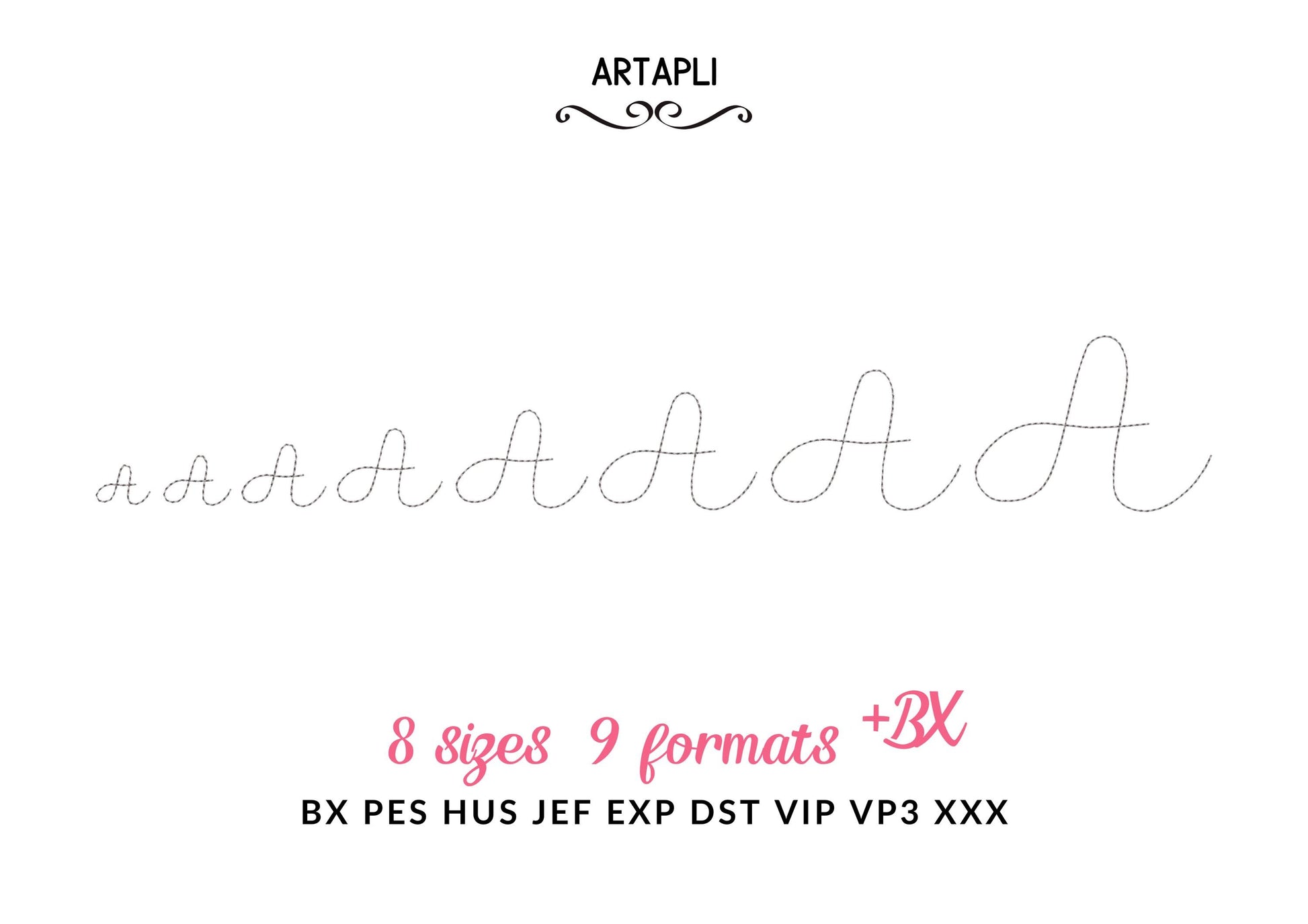 Handwritten script FONT Butter Bean Stitch Alphabet Monogram machine embroidery designs letters numbers punctuation