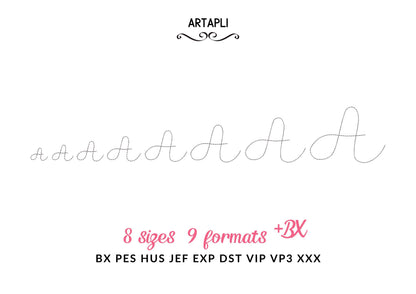 Handwritten script FONT Butter Bean Stitch Alphabet Monogram machine embroidery designs letters numbers punctuation
