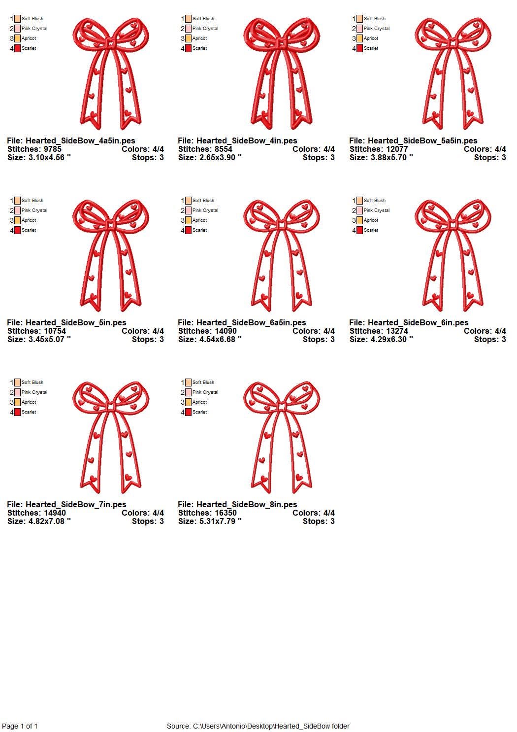 Heart Patterned Side Bow