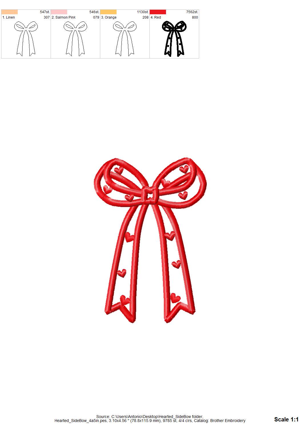 Heart Patterned Side Bow