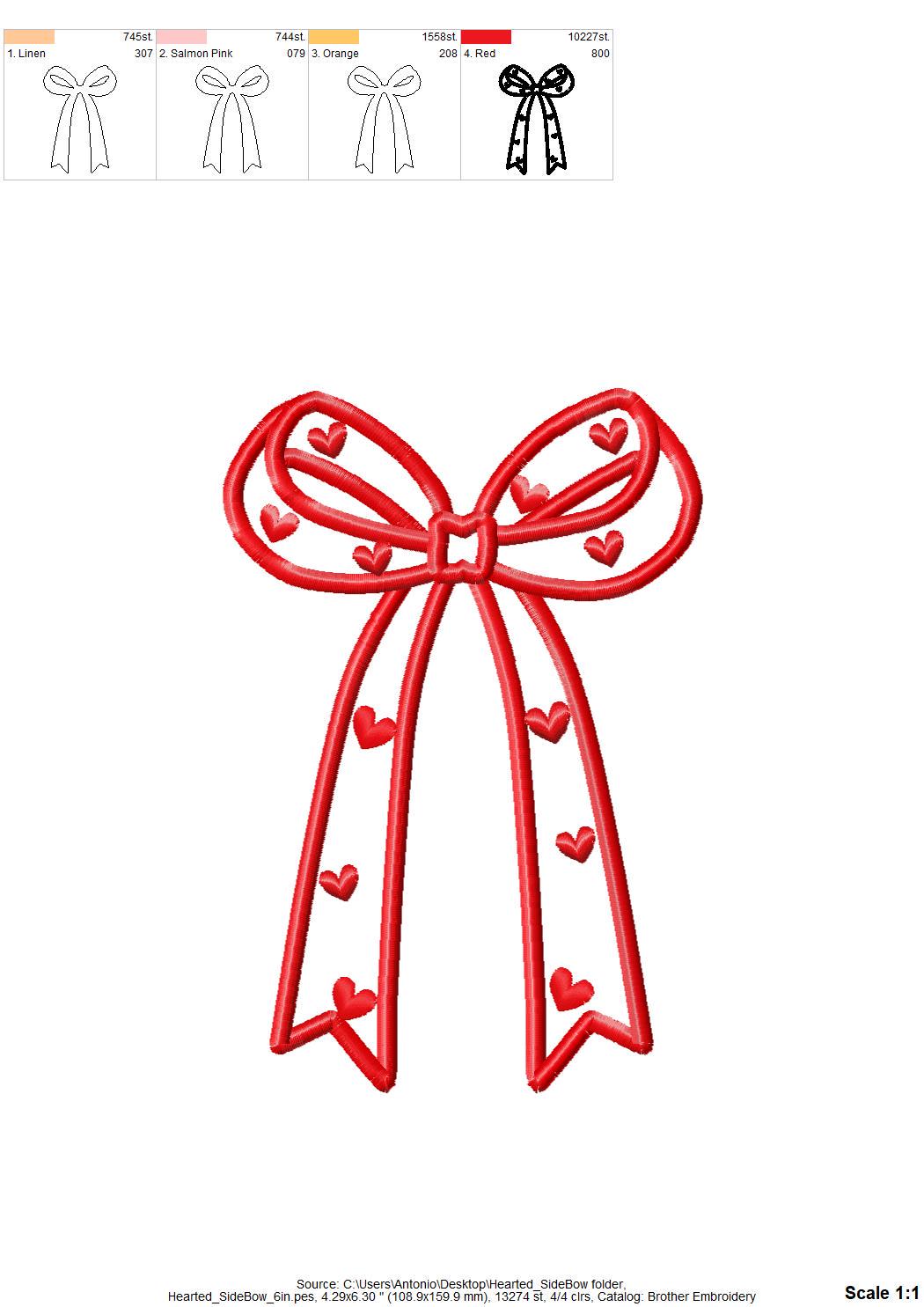 Heart Patterned Side Bow