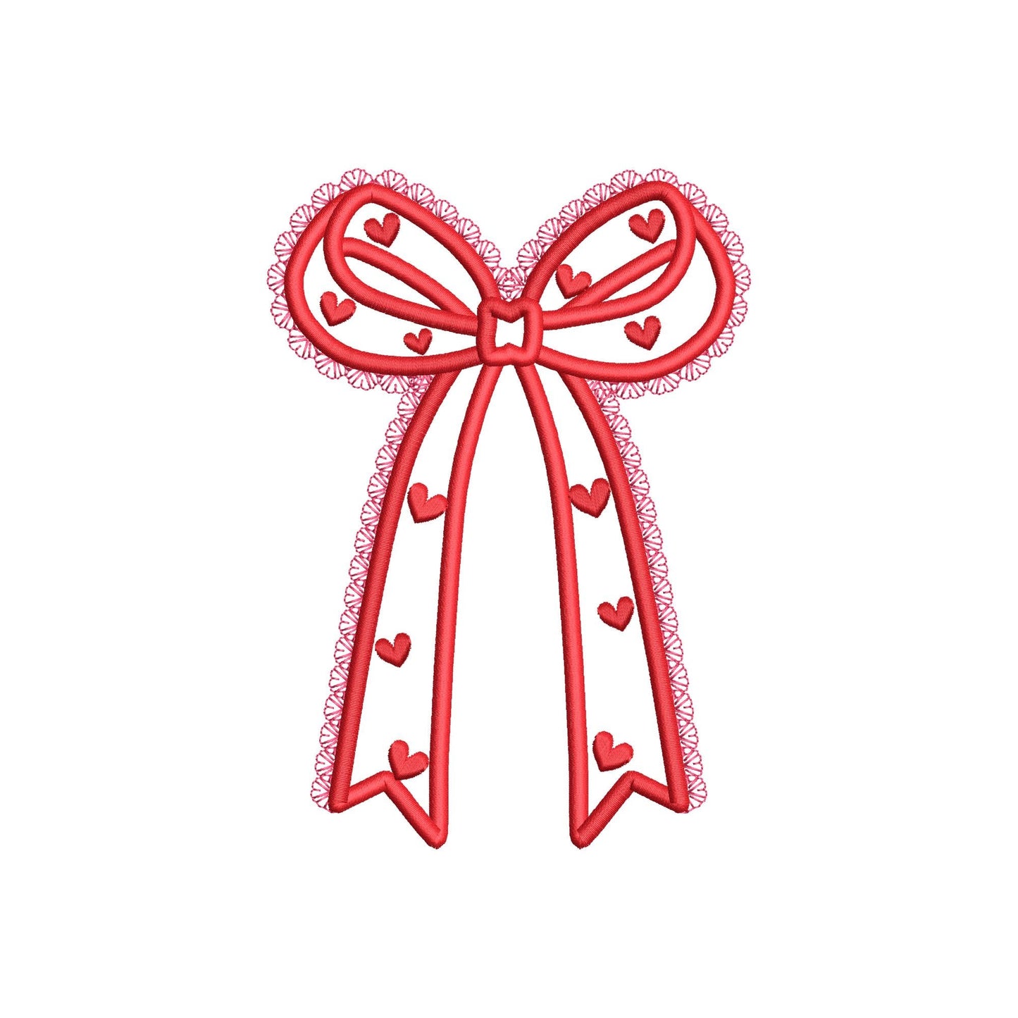 Heart Patterned Lace Bow