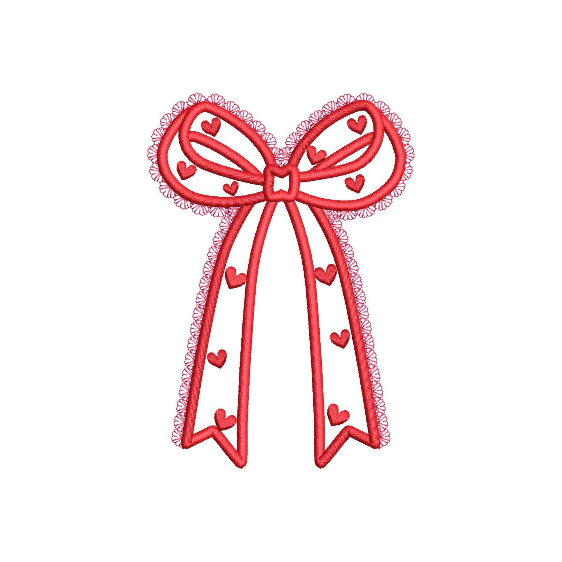 Heart Patterned Lace Bow