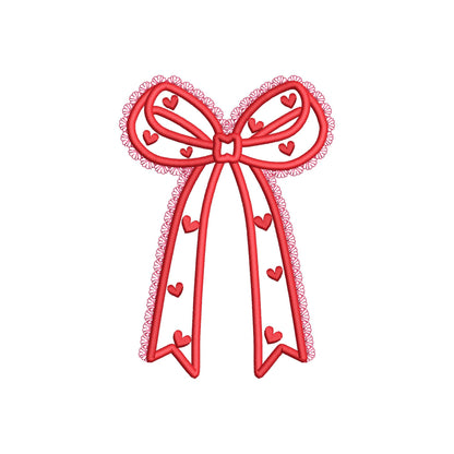 Heart Patterned Lace Bow