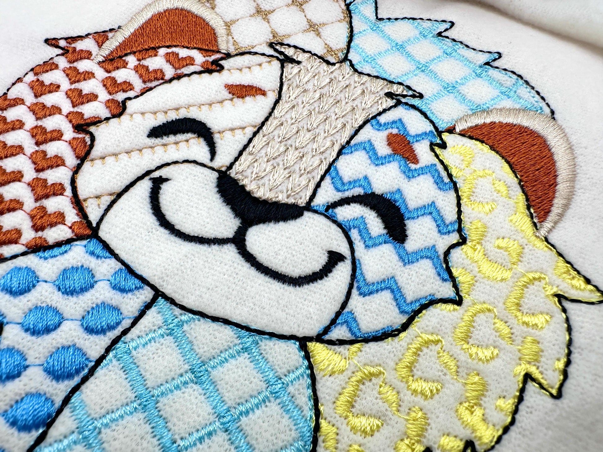 Cute little Patchwork Lion awesome patterned outline animal machine embroidery designs light stitch baby girls boys