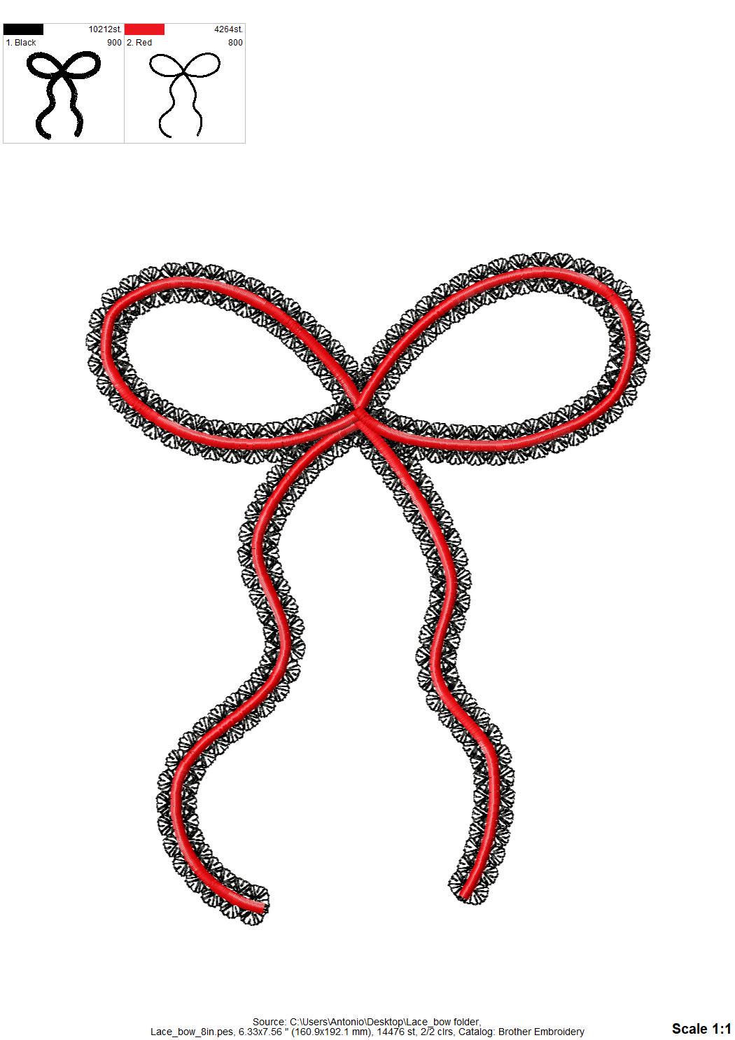 Festive Lace Ribbon Bow