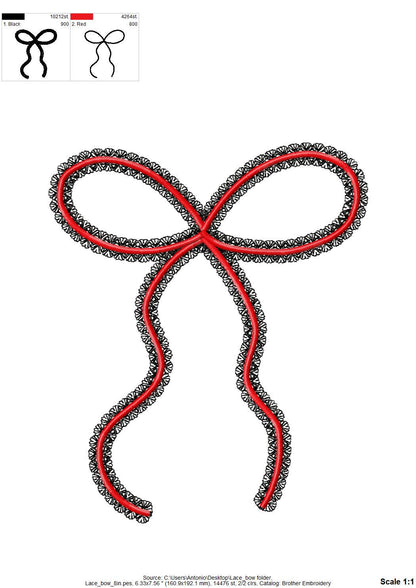 Festive Lace Ribbon Bow