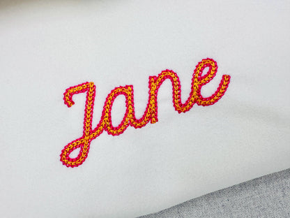 2 Color Chain Stitch FONT Chain Grace Alphabet Monogram machine embroidery designs handwritten script letters BX