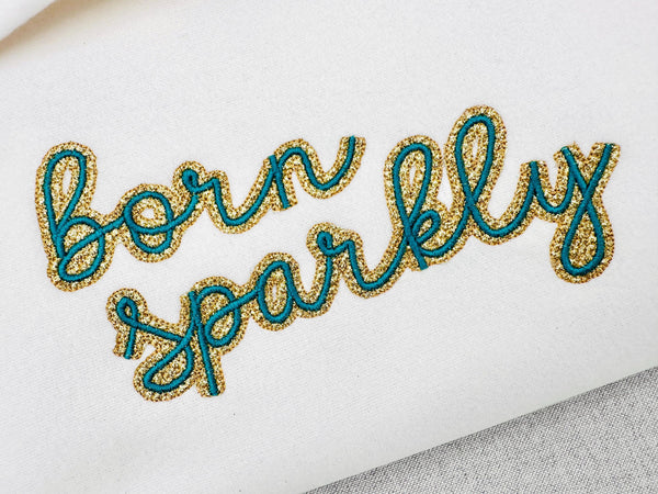 HTV Glitter Vinyl Satin Stitch Font