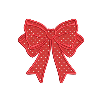 Heart Side Bow Applique