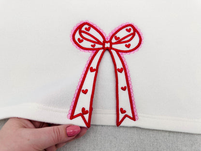 Heart Patterned Lace Bow