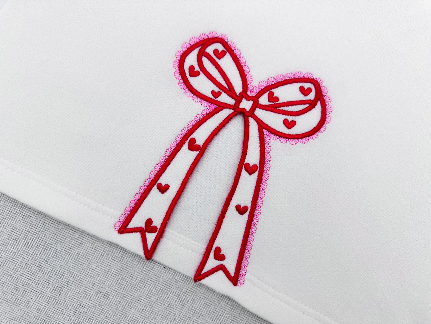 Heart Patterned Lace Bow