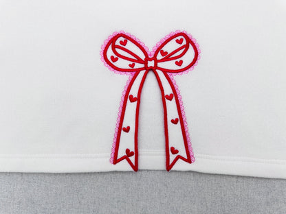 Heart Patterned Lace Bow