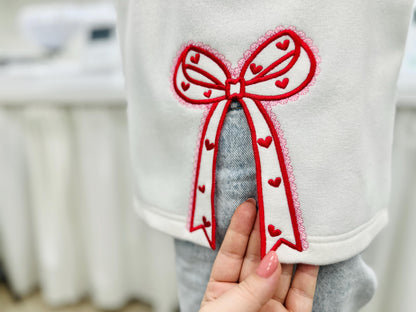 Heart Patterned Lace Bow