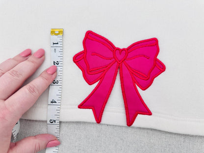 Heart Side Bow Applique