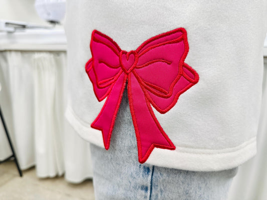 Heart Side Bow Applique