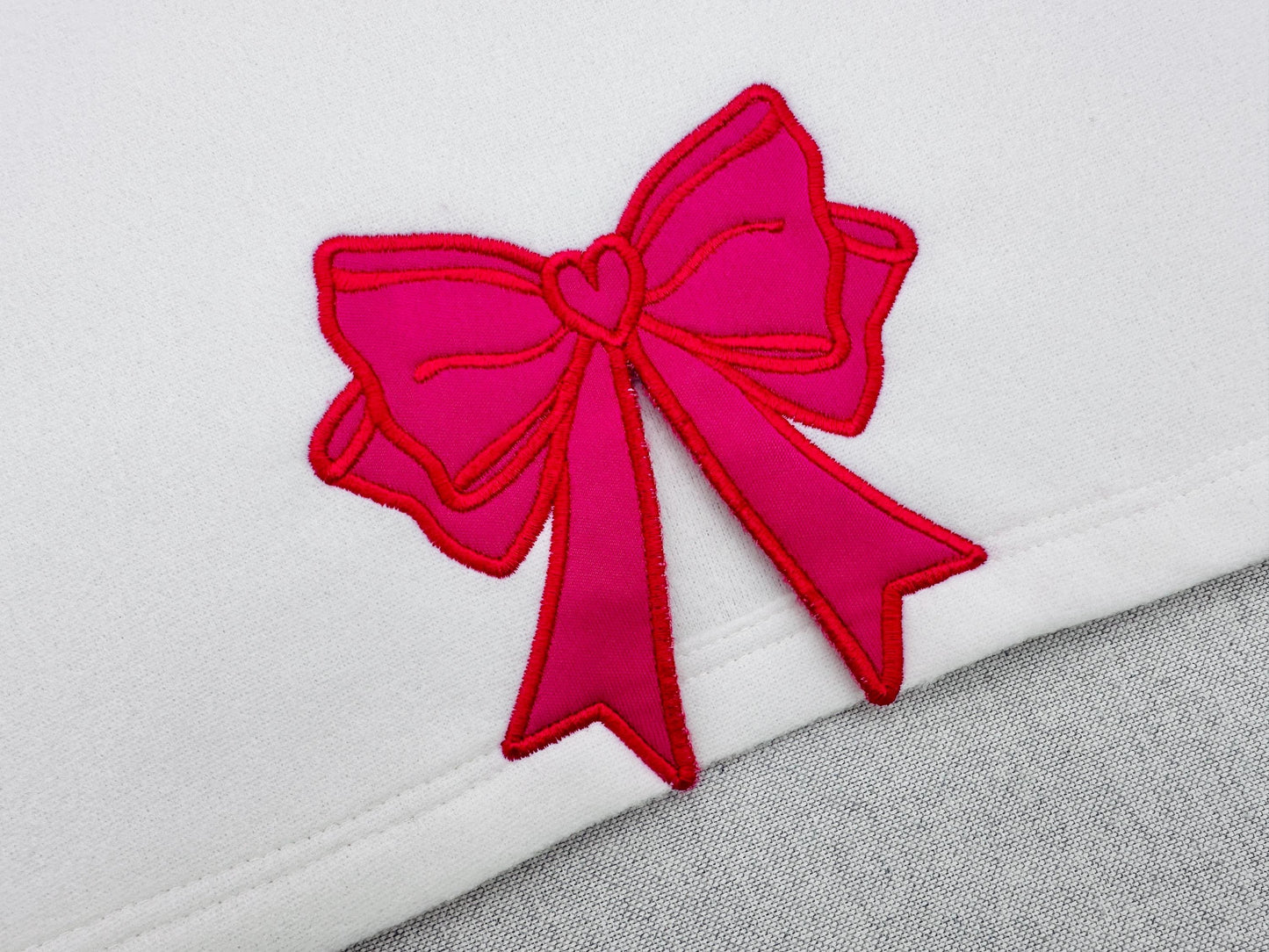 Heart Side Bow Applique