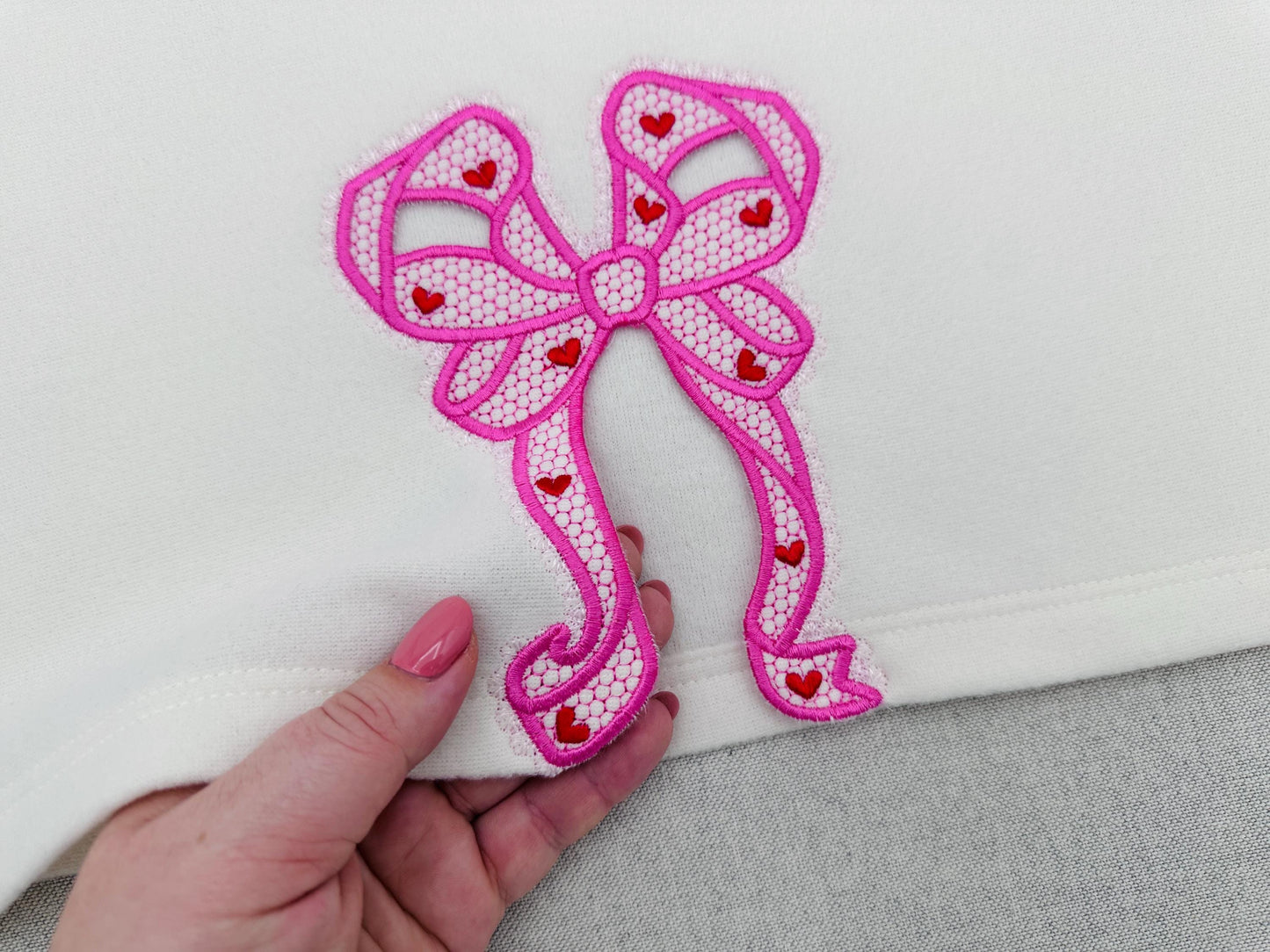 Lovely Lace Edge Side Bow