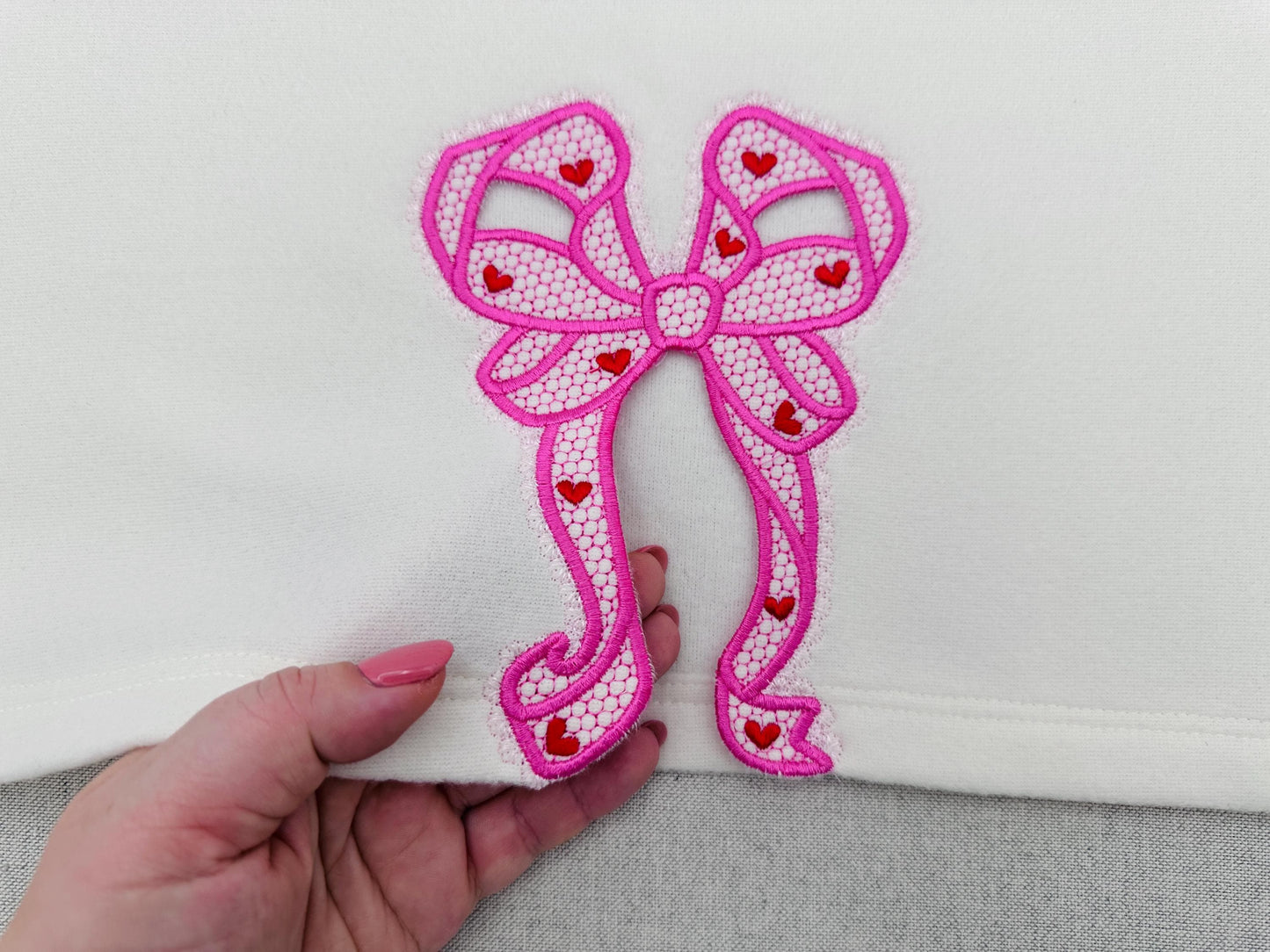 Lovely Lace Edge Side Bow