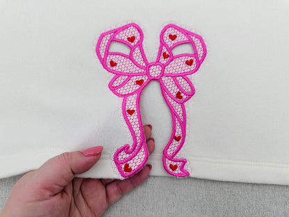 Lovely Lace Edge Side Bow