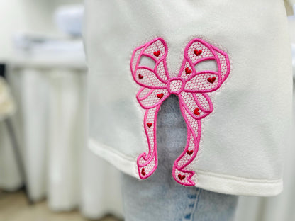 Lovely Lace Edge Side Bow