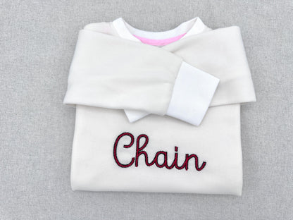Light Stitch 2 Color Twin Chain Font – Kids instant download embroidery file by Artapli