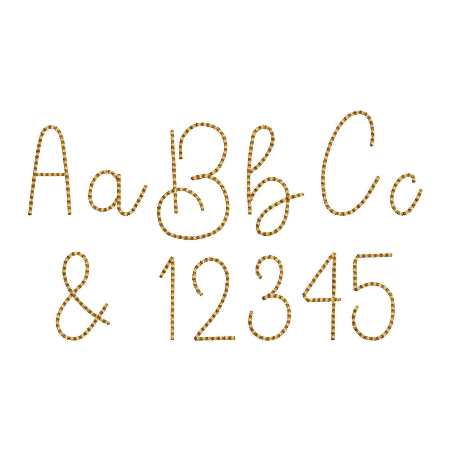 Handwritten script Font Honey Bean – Alphabet embroidery design by Artapli
