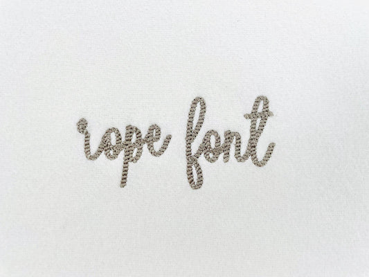 Narrow Mini Rope stitch FONT Burlap Rope textured Alphabet Monogram Machine Embroidery Designs script Cowboy Font mini sizes 1 up to 2 inch
