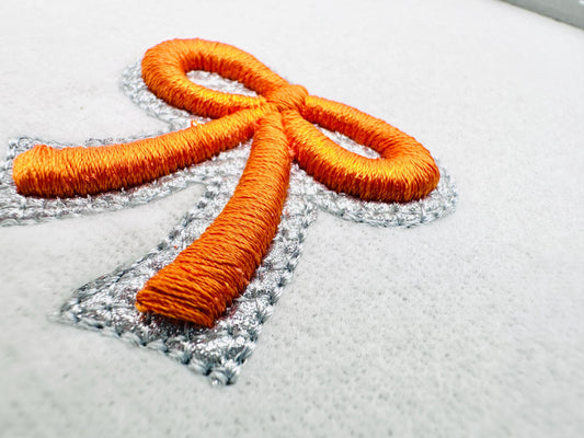 HTV glitter vinyl and puffy foam Bow machine embroidery designs 3d raised sparkle kids girls monogram add-on mini