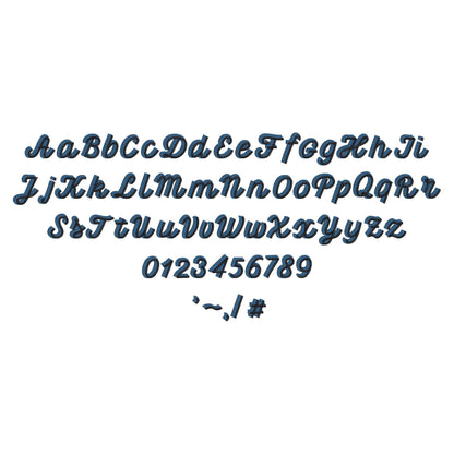 Handwritten Drop Shadow Pop FONT fill stitch double 2 color Alphabet letters Monogram machine embroidery designs