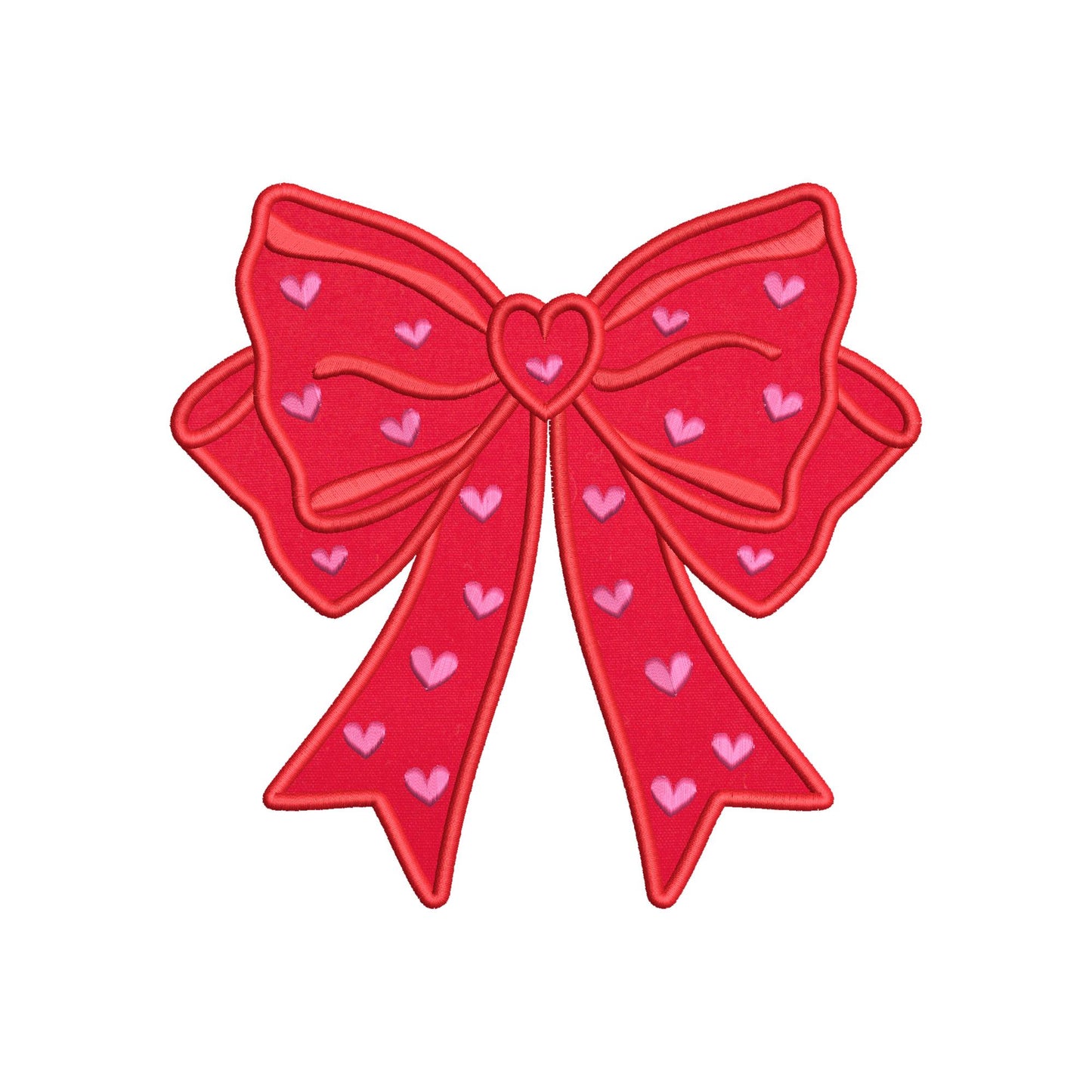 Heart patterned split seam Side Bow Heart Heirloom Applique machine embroidery designs Valentines day Girly Bow