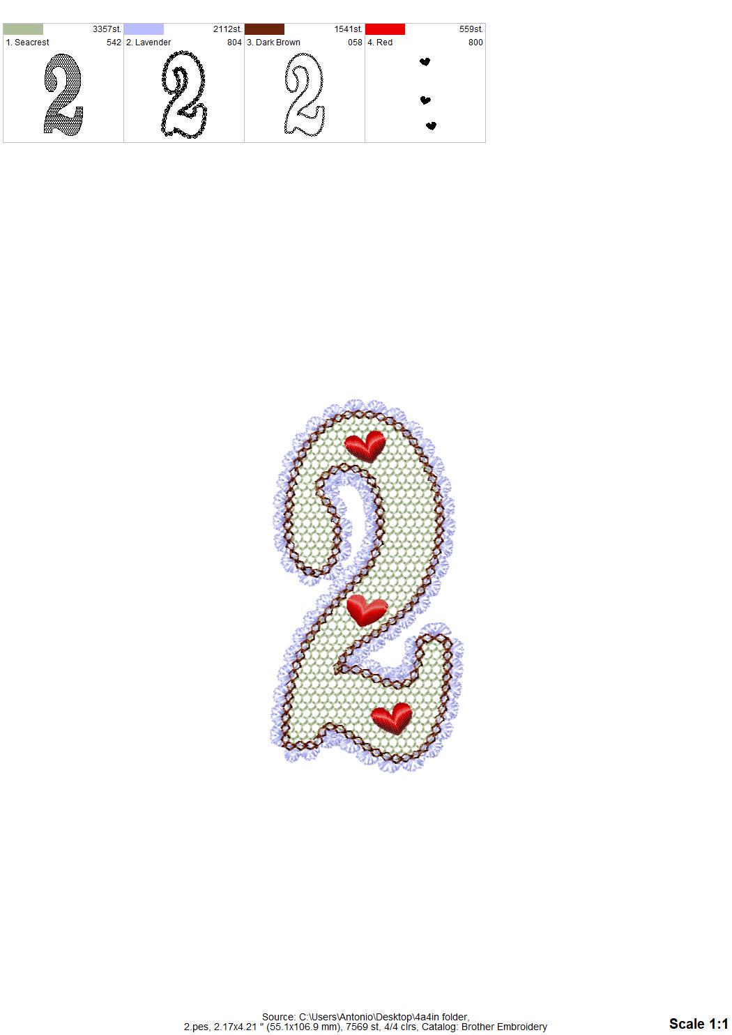 Lace Edge Valentine FONT lace patterned Alphabet Monogram Heart patterned letters machine embroidery designs sizes 2.9 up to 5.4 inch, BX