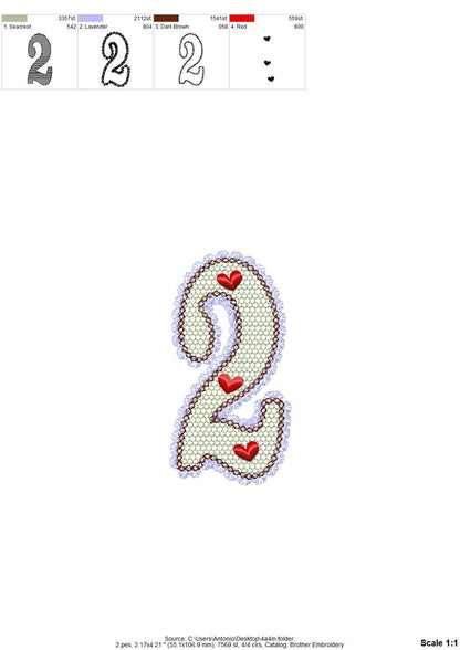 Lace Edge Valentine FONT lace patterned Alphabet Monogram Heart patterned letters machine embroidery designs sizes 2.9 up to 5.4 inch, BX