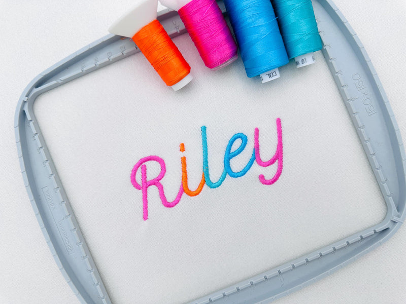 Sweet Satin Font Riley – Embroidery 0.8" 1" 1.3" 1.6" 1.9" 2.3" | BX PES DST JEF | Artapli