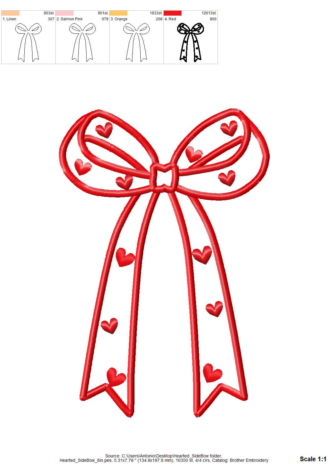Heart Patterned Side Bow