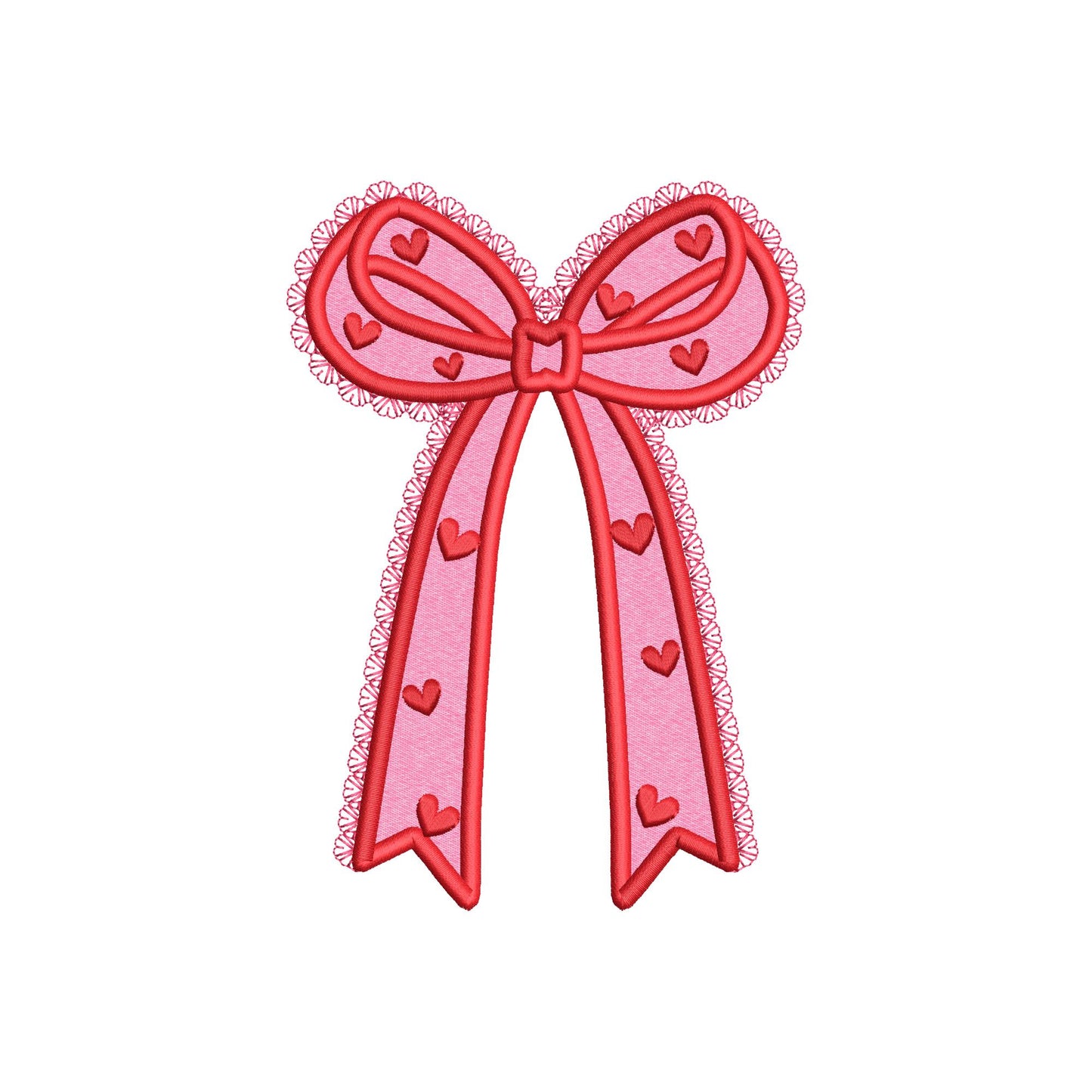 Heart Patterned Lace Bow