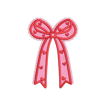 Heart Patterned Lace Bow