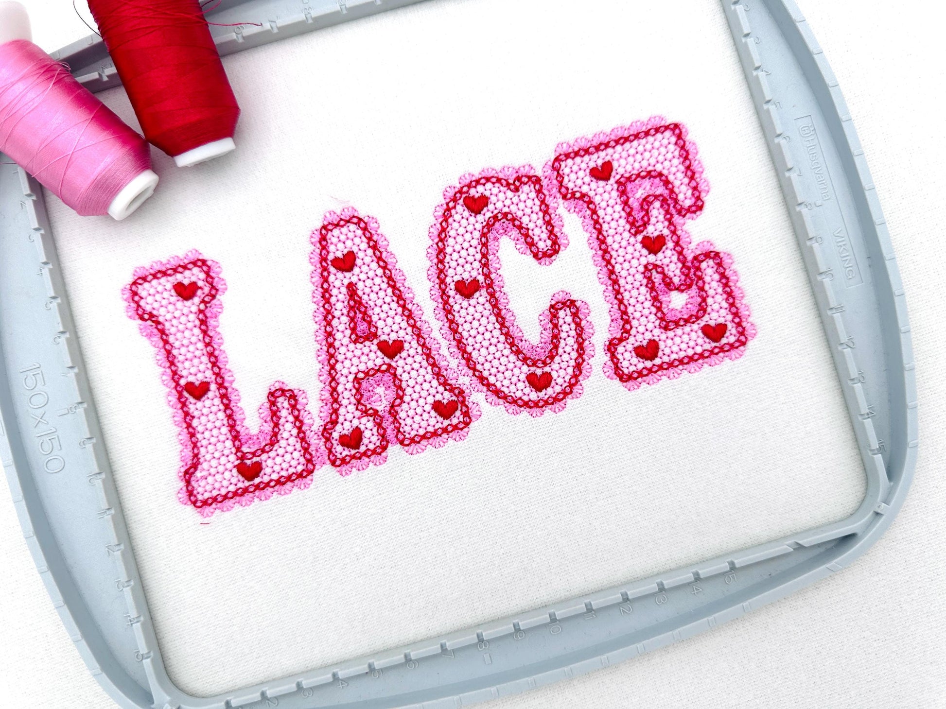 Lace Edge Valentine FONT lace patterned Alphabet Monogram Heart patterned letters machine embroidery designs sizes 2.9 up to 5.4 inch, BX