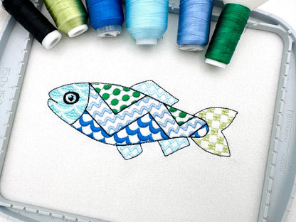 Patchwork Fish – Boy embroidery design by Artapli