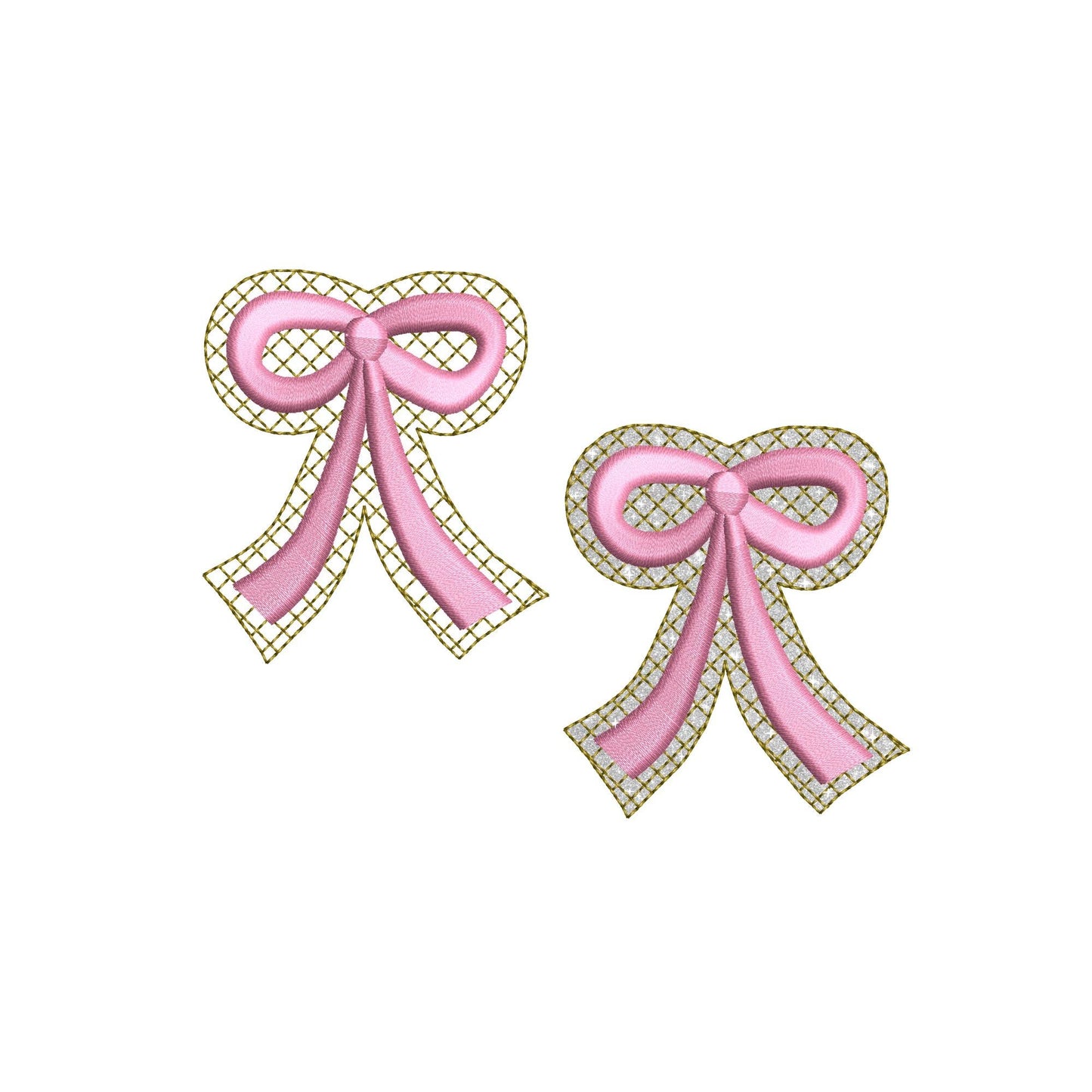 HTV glitter vinyl and puffy foam Bow machine embroidery designs 3d raised kids girls monogram accent add-on mini sizes 1.3 up to 3.5 inch