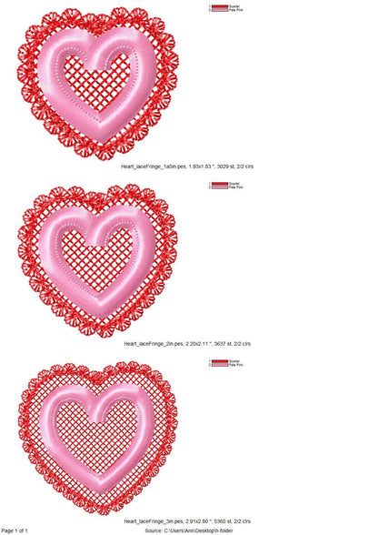 Lovely Lace Edge Fringed Heart – Chenille embroidery pattern by Artapli