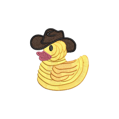 Fringed Rubber Duck Cowboy – Cowboy machine embroidery design by Artapli