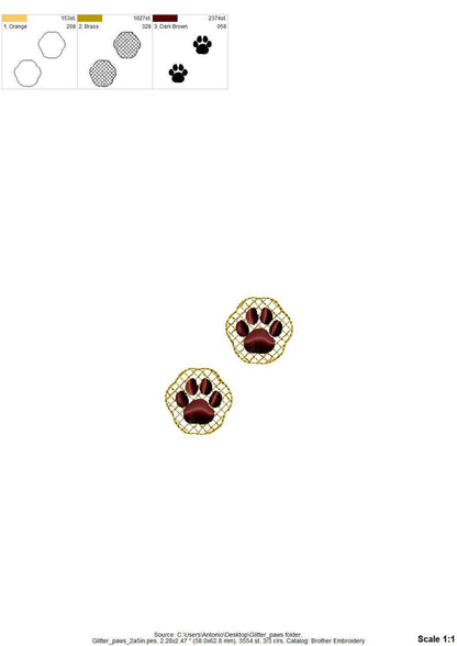 Dog Puppy Paw HTV Glitter