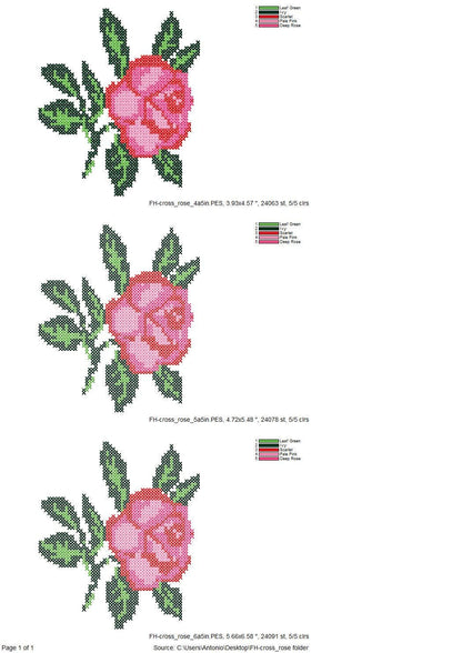 Cross Stitch Rose Peony