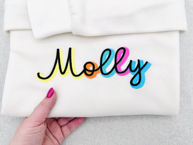 Handwritten Bouncy Shadow Font – Embroidery 1.2" 1.5" 1.9" 2.3" 2.8" 3.4" | BX PES DST JEF | Artapli