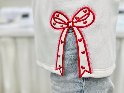 Heart Patterned Lace Bow