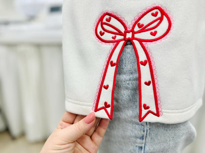 Heart Patterned Lace Bow