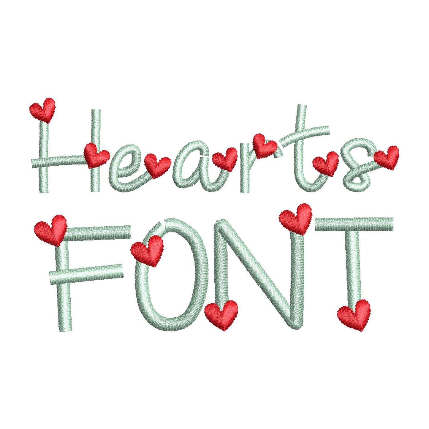 Hearts Font satin stitch line Alphabet Monogram machine embroidery designs handwritten Valentine Heart letters mini sizes 0.7 up to 1.3 inch