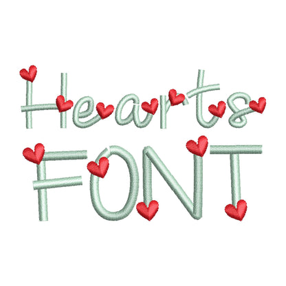 Hearts Font satin stitch line Alphabet Monogram machine embroidery designs handwritten Valentine Heart letters mini sizes 0.7 up to 1.3 inch